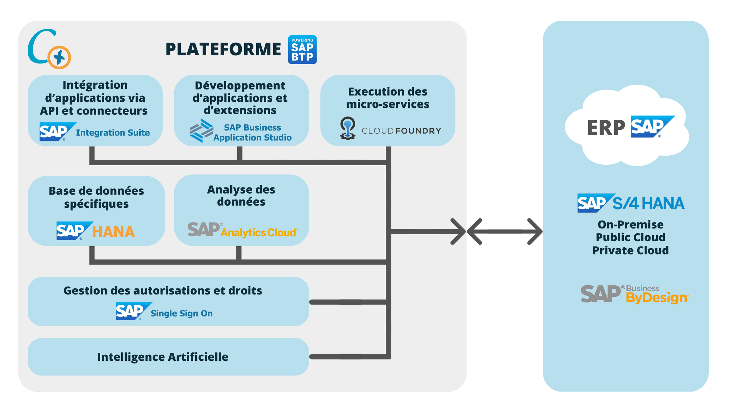 Schema de la solution SAP BTP